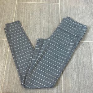 Athleta gray striped leggings